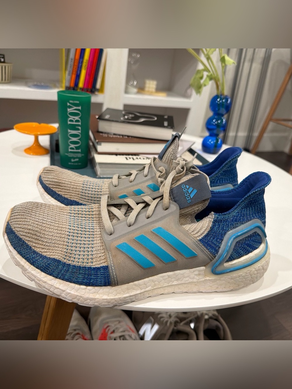 Adidas Ultraboost Knit Sneakers in Blue & White